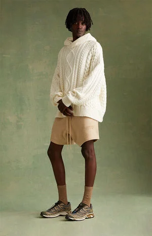 Cloud Dancer Cable Knit Hoodie image number 5