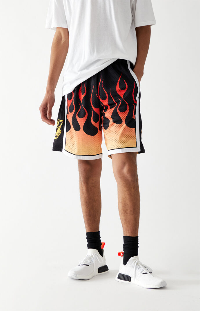 96 Lakers Flames Basketball Shorts