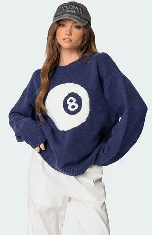 Magic 8 Oversized Chunky Knit Sweater image number 1