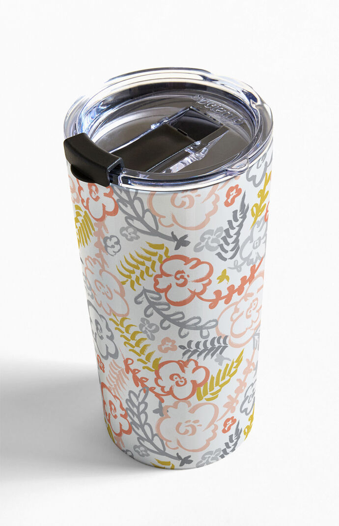 Floral Brush Travel Mug