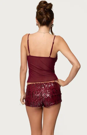 Azelia Beaded Sheer Chiffon Top image number 3