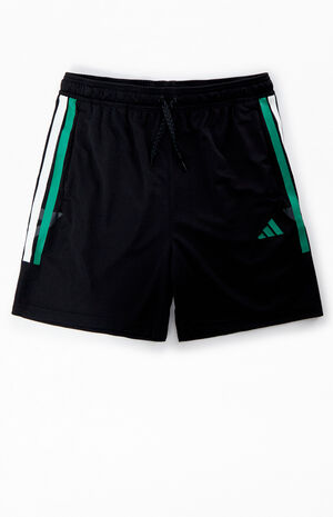 Striped Black Mesh Shorts image number 1