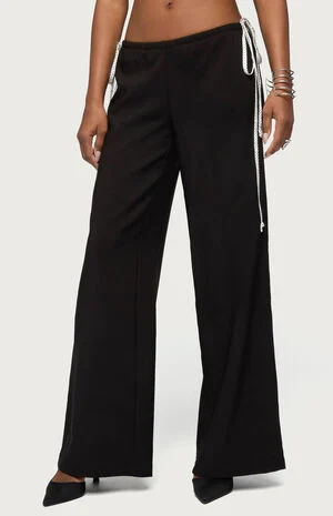 Mikah Dotted Ribbon Wide Leg Pants image number 1