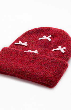 Chunky Knit Bow Beanie image number 2