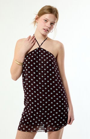 Whitney Polka Dot Halter Mini Dress image number 2