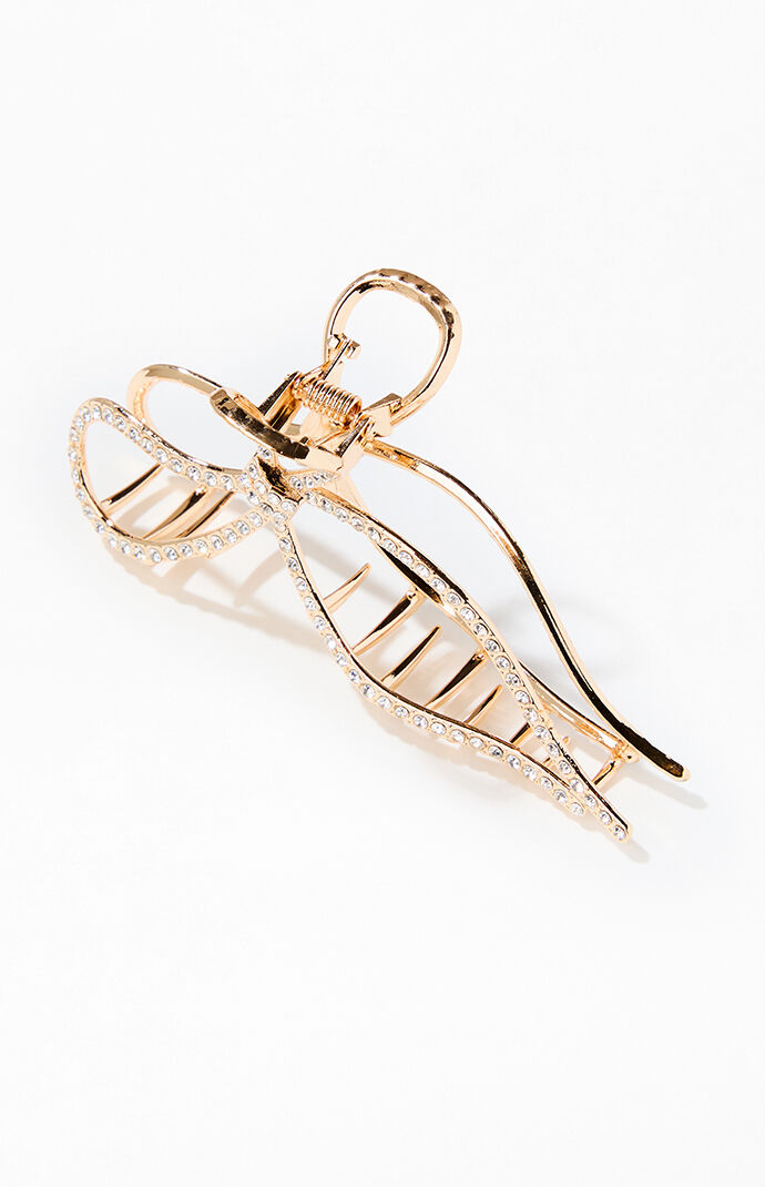 LA Hearts Rhinestone Bow Hair Claw Clip | PacSun