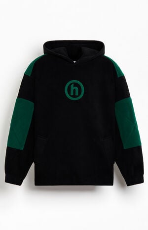 Black & Green Polar Fleece Hoodie image number 1