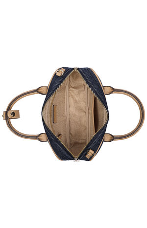 Bentley Denim and Faux Leather Mini Satchel Bag image number 8