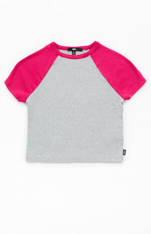Kids Heather Grey Clare Raglan T-Shirt image number 1
