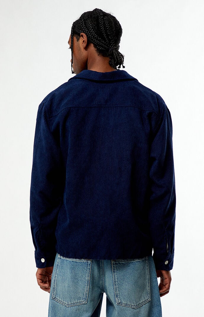 Pacsun Enzo Navy Corduroy Long Sleeve Shirt | Pacsun