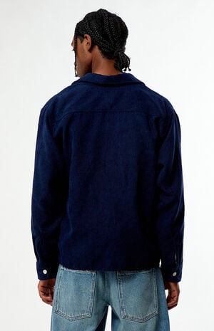 Enzo Navy Corduroy Long Sleeve Shirt image number 4