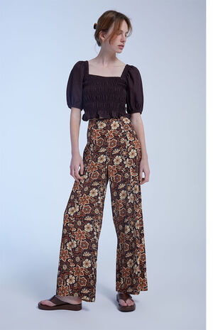 Brown Bronte Smocked Top image number 4