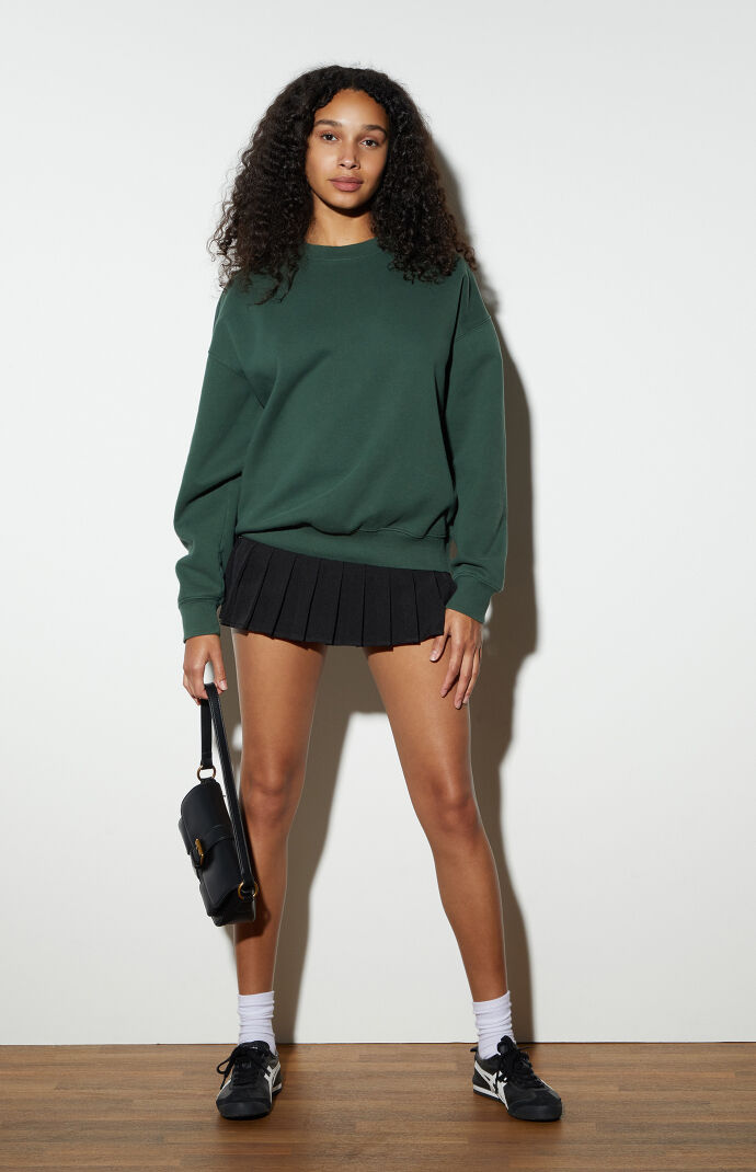 Washed crew neck sweatshirt on sale