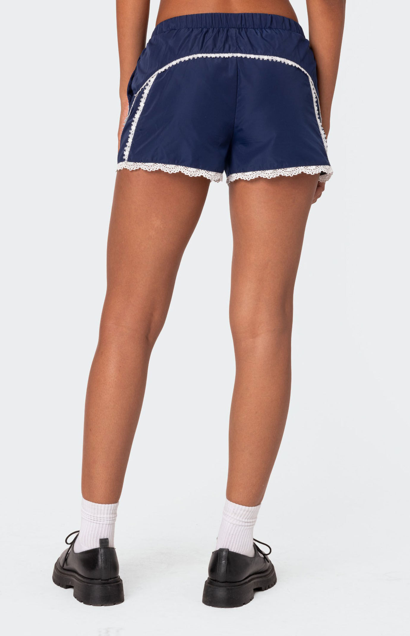 【THEAIRTOWN】 lace satin shorts Stylishly Sleek High Waist Satin Shorts | Windsor