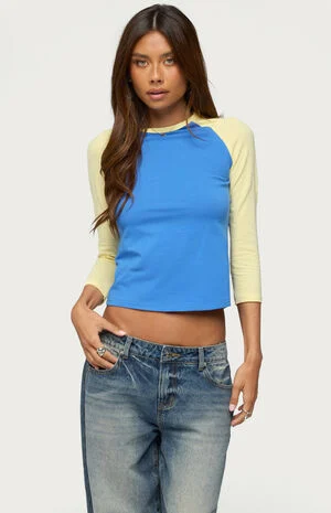 Emana Contrast Raglan Top image number 1