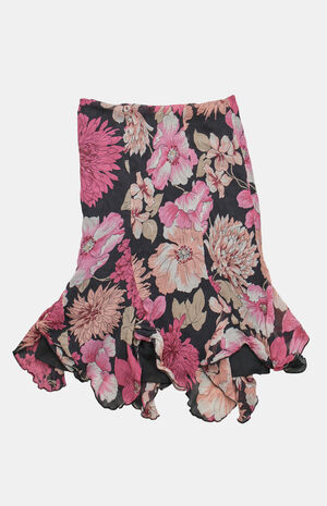 2000s Y2K Floral Midi Skirt image number 2