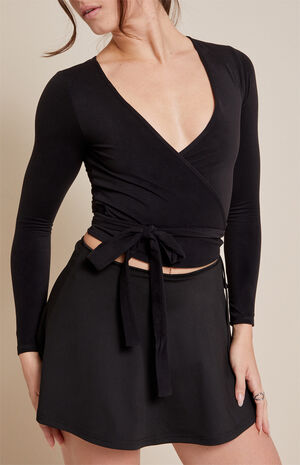 Active Black Bella Pirouette Wrap Top image number 2