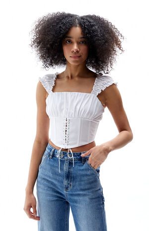 20 Corset Tops to Buy Right Now For a Bridgerton-Esque Wardrobe 17 Lace-Up Corset Top image number null