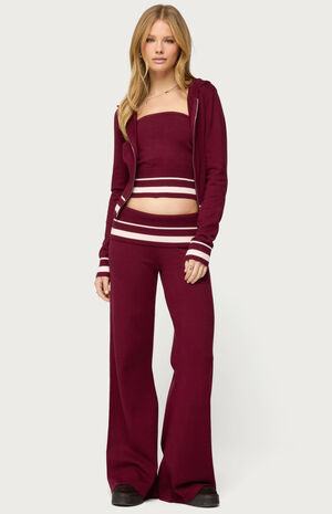 Kaliya Stripey Strapless Knit Top image number 5