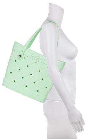 Mint Medium Quilted Tote Bag image number 7