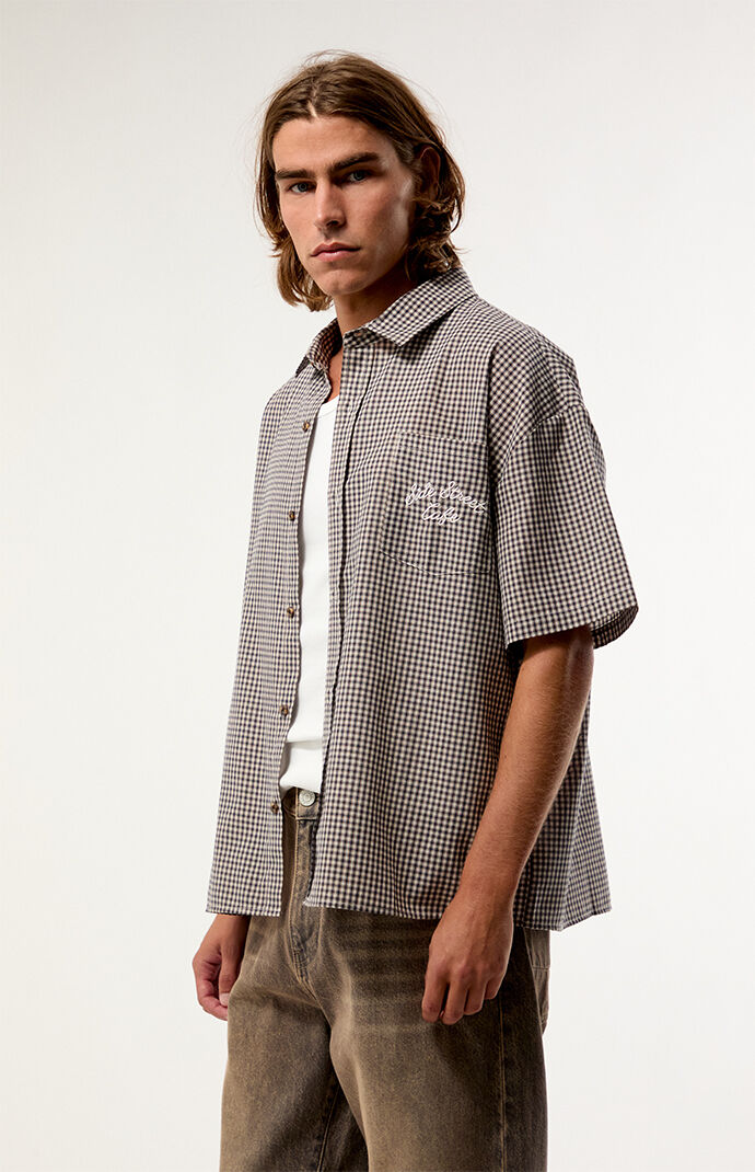 Pacsun Plaid Side Street Cafe Woven Shirt