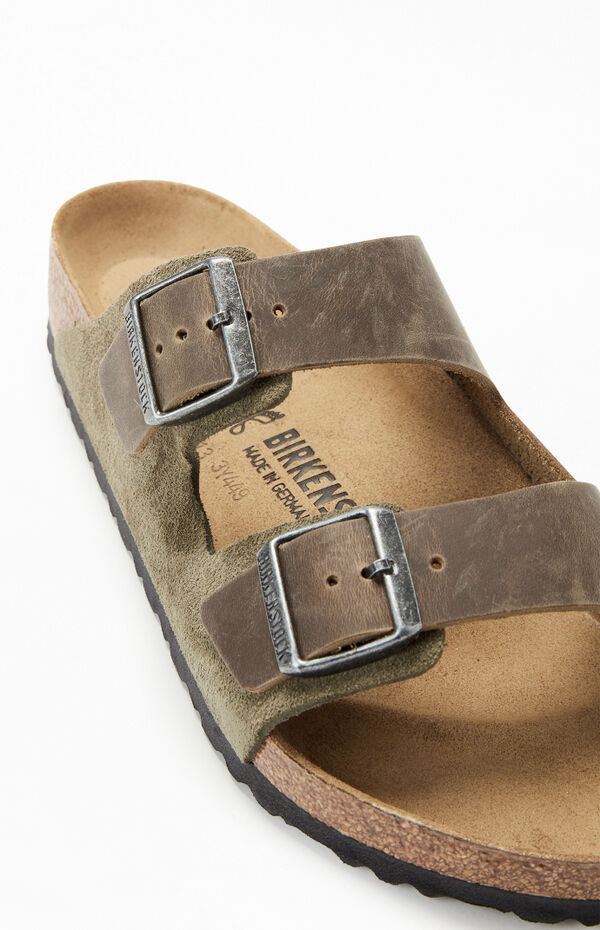 Birkenstock Arizona New Size EU 41 Mixed Suede, oiled leather Thyme Arizona Oiled Leather in Color Thyme | BIRKENSTOCK US main image 3