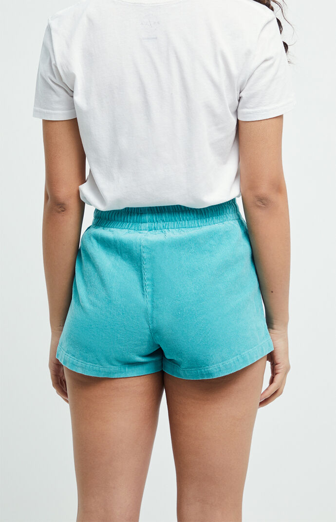 Aqua Corduroy Shorts