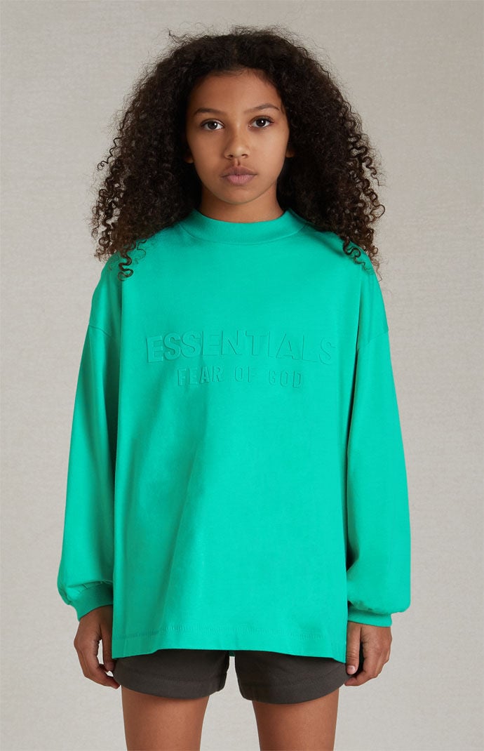 独特な 【送料無料】 Fear Kids of T-Shirt Sleeve Long Leaf Mint Essentials God トップス