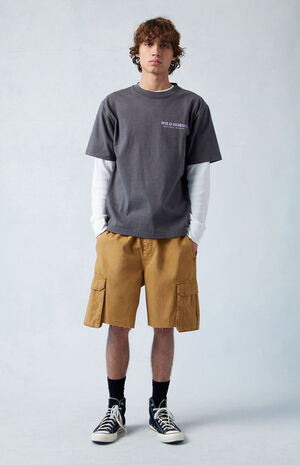 Eco Khaki Baggy Cargo Shorts image number 2