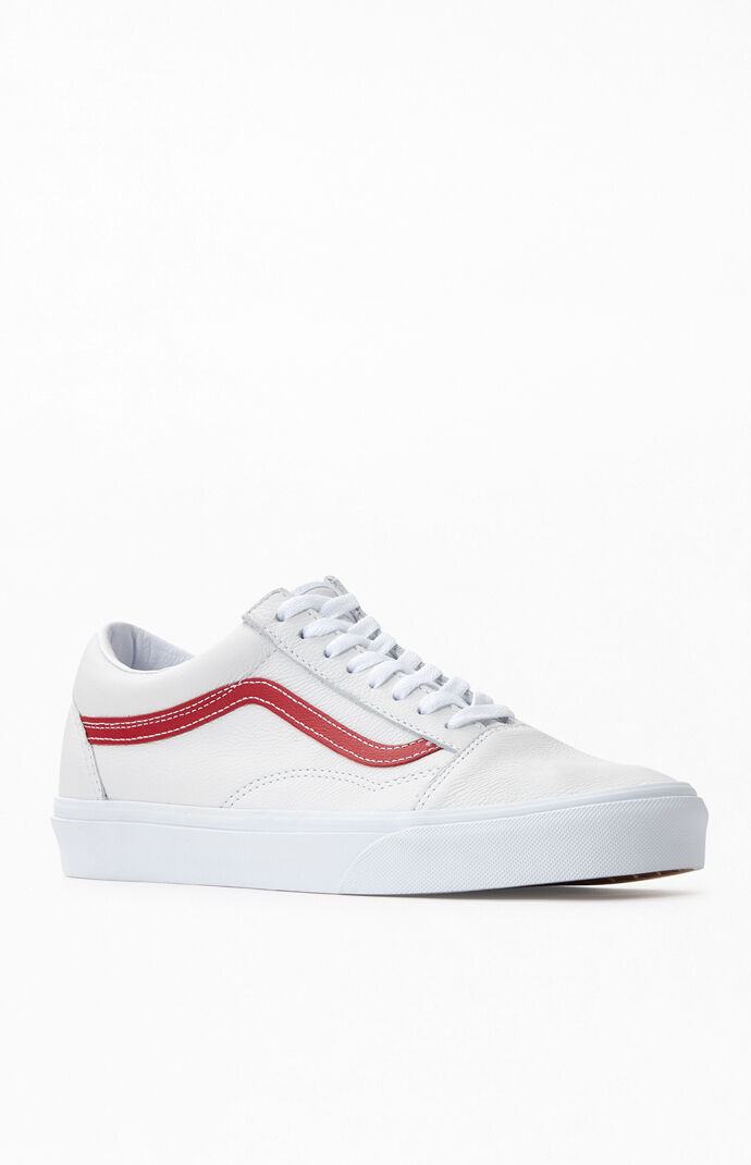 vans old school white red