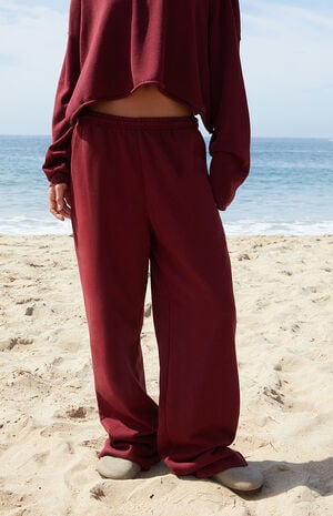 Burgundy Anastasia Baggy Sweatpants