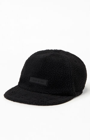 Jet Black Sherpa Fleece Baseball Hat image number 4