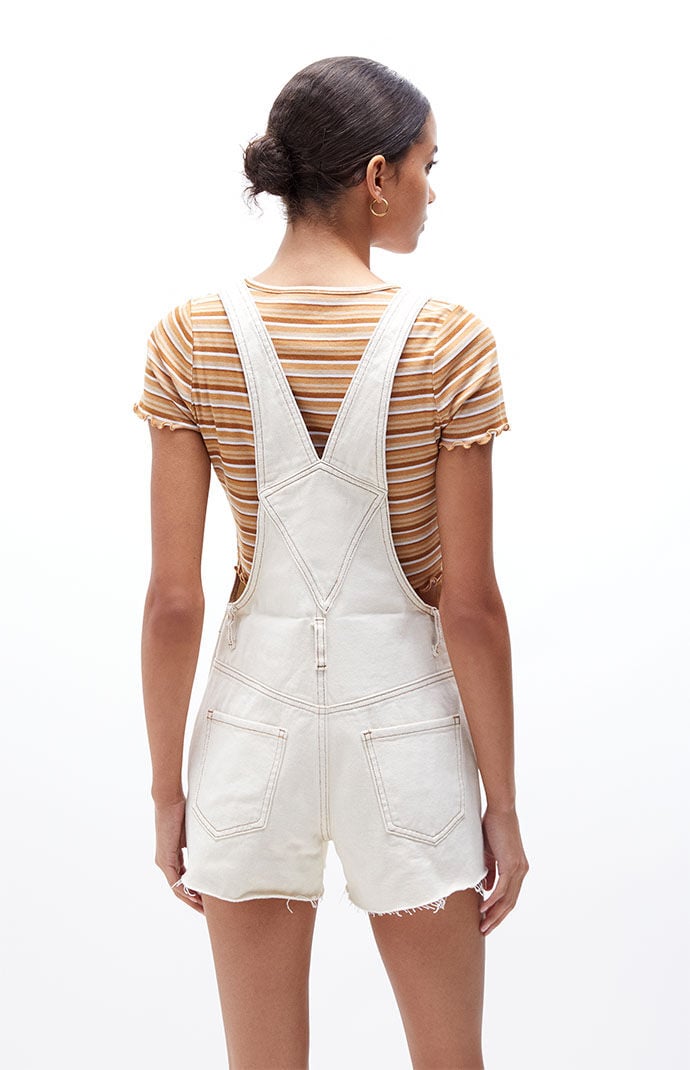 PacSun Bone Baggy Short Overalls PacSun