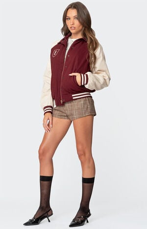 Varsity Oversized Bomber Jacket image number 4