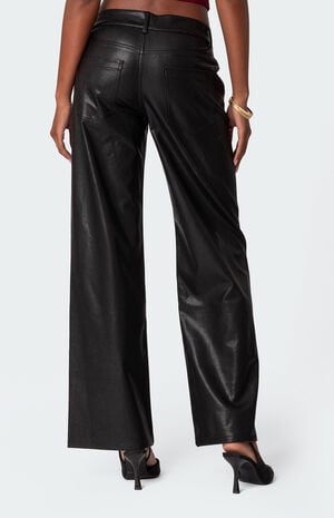 Faux Leather Straight Leg Pants image number 5