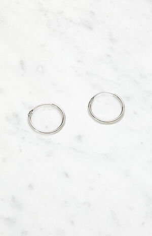 Basic Silver Hoop Earrings image number 1
