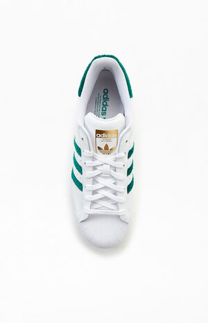 White & Green Superstar Shoes image number 5