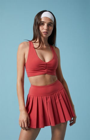 PAC WHISPER Active Red Dropped Waist Pleated Mini Skort image number 2
