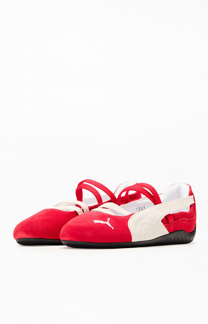 Puma Women's Red & White Speedcat Ballet Sneakers
