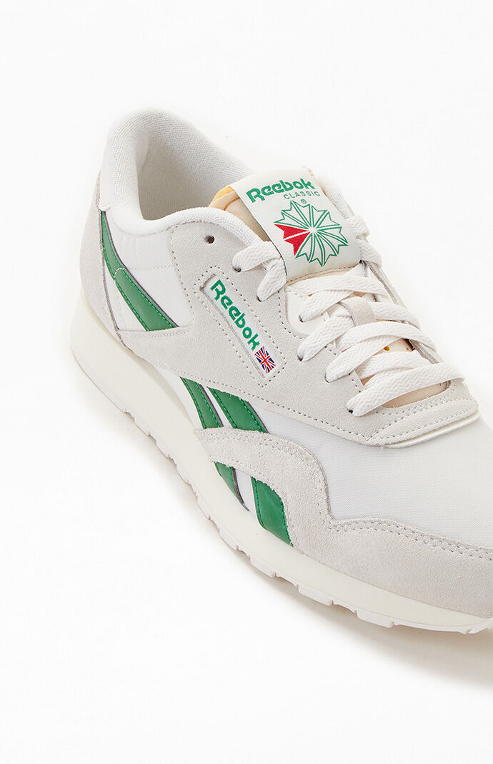 Reebok Classic Green Leather Nylon Shoes PacSun