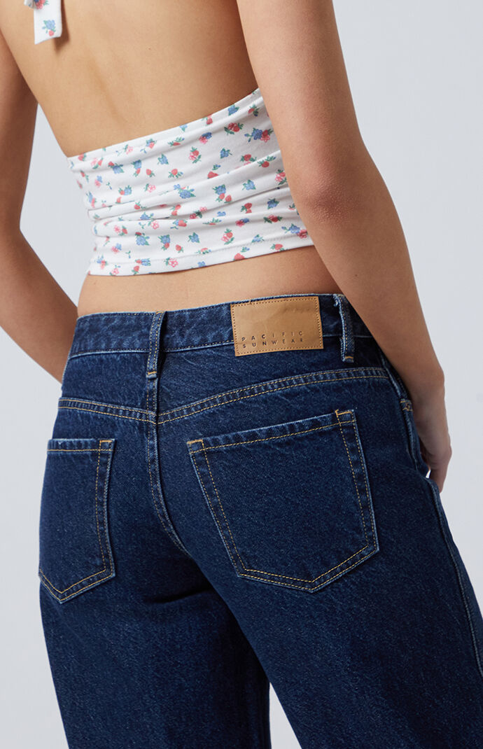 PacSun Women's Casey Low Rise Baggy Jeans Dark Indigo Tint