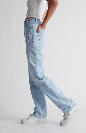 Eco Floral Patch Boyfriend Jeans image number 3