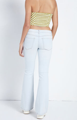 Light Blue Low Rise Flare Jeans image number 4