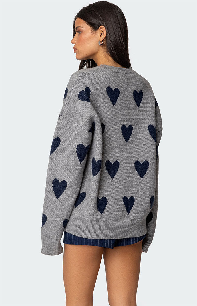 Edikted Big Heart Oversized Sweater | Pacsun