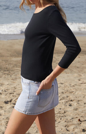 Light Indigo Malia Denim Mini Skirt image number 3