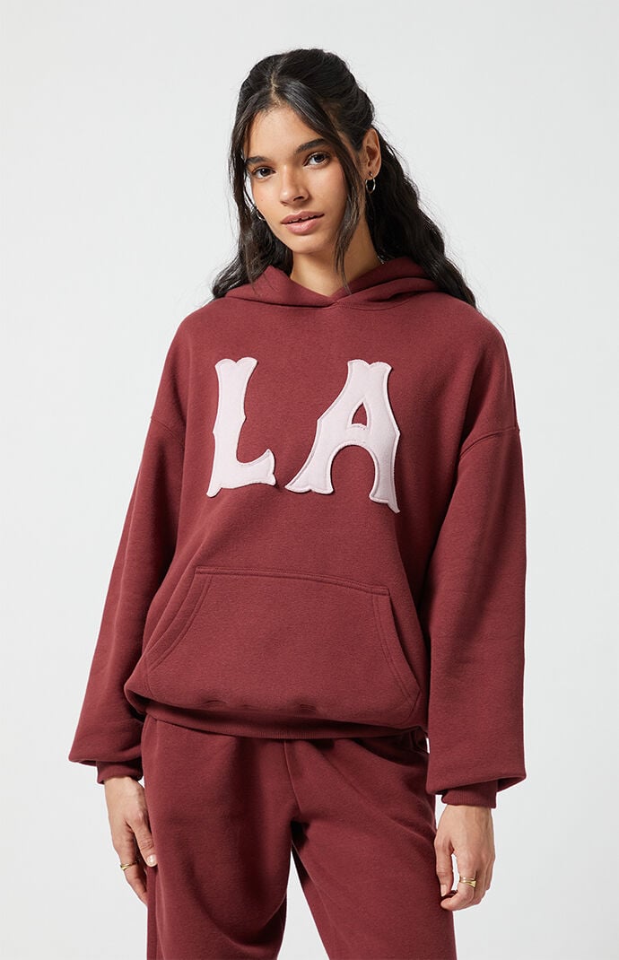Pacsun Burgundy LA Applique Hoodie