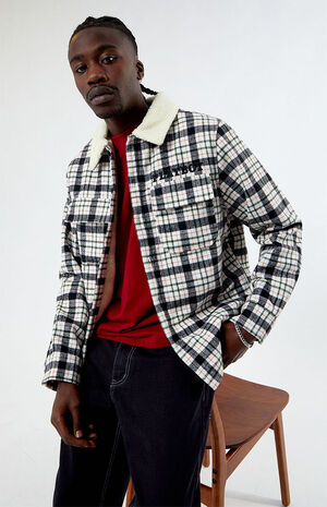 By PacSun Black & White Sherpa Shacket image number 1