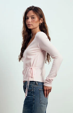 Adelaide Wrap Long Sleeve Sweater image number 4