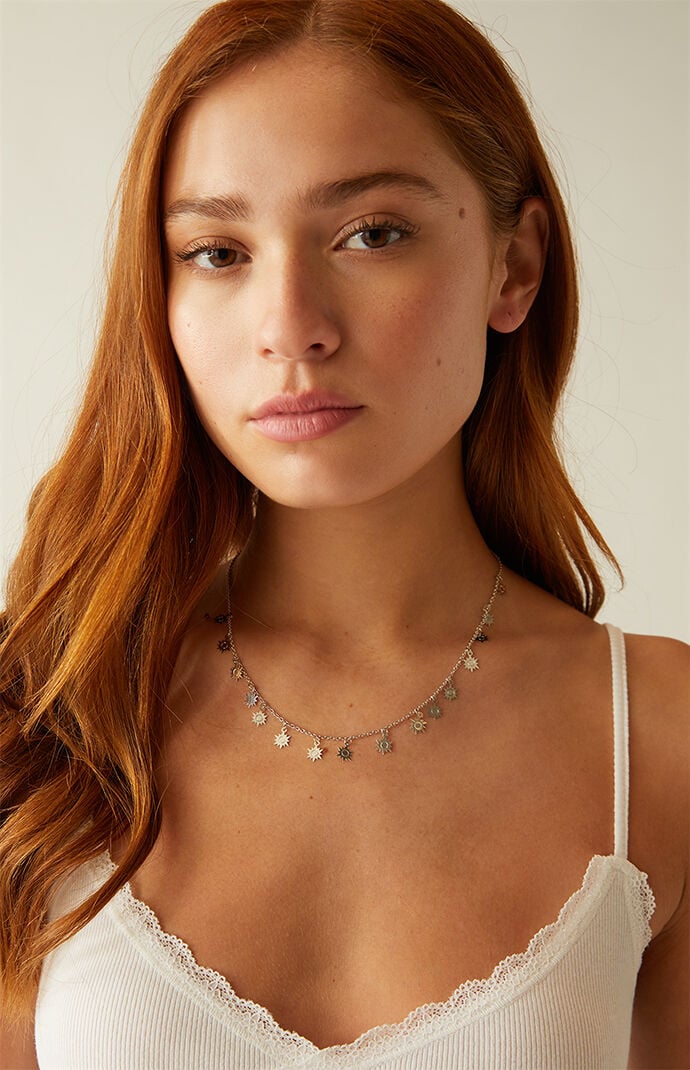 Silver Sunburst Necklace