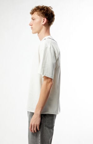 White Barbed Wire Cropped Boxy T-Shirt image number 3